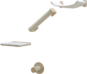 Kerbl Pet Kletterwand Alps Katzenwandkratzbaum 4-teiliges Set aus Holz in Weiß – Bild 1 von 13