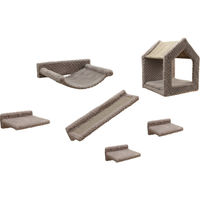 Produktbild von Kerbl Pet Kletterwand Monte Baldo Katzenkletterwand und Kratzbaum Set aus 6 Teilen in Beige Grau Braun