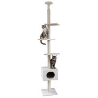 Produktbild von Kerbl Pet Kratzbaum Ferdi mit Deckenspanner weiß 38 x 38 x 240-260 cm