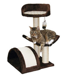 Kerbl Pet Kratzbaum SAFARI XL für Katzen in Braun mit Plüsch und Borte 46x59x83 cm – Bild 1 von 3