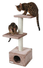 Kerbl Pet Kratzbaum Venus Sweet für Katzen in Beige und Grau mit Sisal 30x30x85cm – Bild 1 von 5