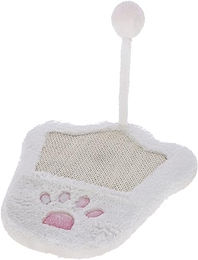 Kerbl Pet Kratzbrett Paw aus Holz in Weiß/Rosa 36 x 31 cm – Bild 1 von 4
