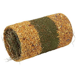Kerbl Pet Kräutertunnel gefüllt mit Heu und getrockneten Kräutern für Kaninchen Meerschweinchen und Hamster Größe M 25 x Ø 14,5 cm 300g – Bild 1 von 3