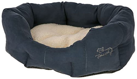 Kerbl Pet Kuschelbett Angi Kuschelhöhle aus Velours Blau 45 x 41 cm – Bild 1 von 3