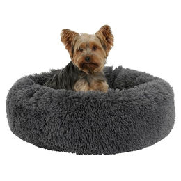 Kerbl Pet Kuschelbett Fluffy Hundebett und Katzenbett Grau mit Anti-Rutsch-Boden und weichem Füllmaterial Größe L - 1 Stk. – Bild 1 von 8