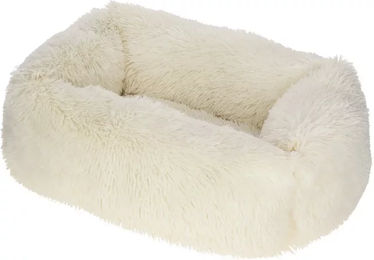 Kerbl Pet Kuschelbett Fluffy Hundekissen für Hunde und Katzen in Beige Weiß mit Anti-Rutsch-Boden und weichem Polyester-Füllmaterial Größe Groß – Bild 1 von 2