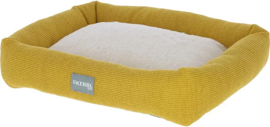 Kerbl Pet Kuschelbett für Kleintiere Meerschweinchen und Kaninchen aus Plüsch Weiß/Gelb 36 x 32 x 7 cm – Bild 1 von 5