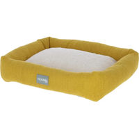 Produktbild von Kerbl Pet Kuschelbett für Kleintiere Meerschweinchen und Kaninchen aus Plüsch Weiß/Gelb 36 x 32 x 7 cm