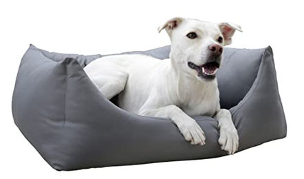 Kerbl Pet Kuschelbett Oxford Place Hundebett aus Oxford-Gewebe Grau 85 x 110 cm – Bild 1 von 2
