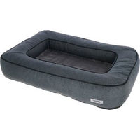 Produktbild von Kerbl Pet Kuschelbett Platin Ortho Hundebett mit Memory Foam Grau 98 x 70 x 18 cm