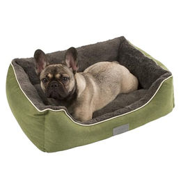 Kerbl Pet Kuschelbett Samuel Hundebett für erwachsene Hunde Grün Grau Größe L aus Polyester – Bild 1 von 10