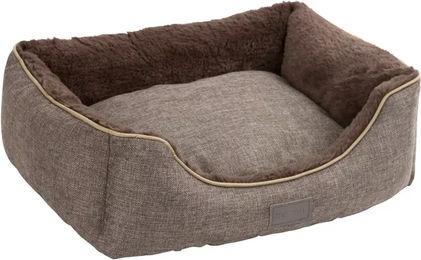 Kerbl Pet Kuschelbett Samuel Hundebett und Katzenbett aus Polyester in Grau und Braun 50x40x15cm – Bild 1 von 12