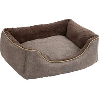 Produktbild von Kerbl Pet Kuschelbett Samuel Hundebett und Katzenbett aus Polyester in Grau und Braun 50x40x15cm