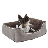 Produktbild von Kerbl Pet Kuschelbett Samuel Hundekorb für Hunde und Katzen in Grau Silber Größe L aus Polyester