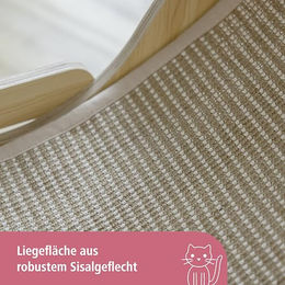 Kerbl Pet Liegestuhl Sundowner Katzenbett aus Holz in Braun und Natur mit Sisal 52x37x37 cm – Bild 1 von 2