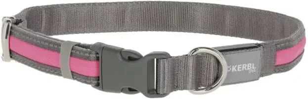 Kerbl Pet Light & Reflex Hundehalsband wasserabweisend mit USB-Akku in Pink – Bild 1 von 1