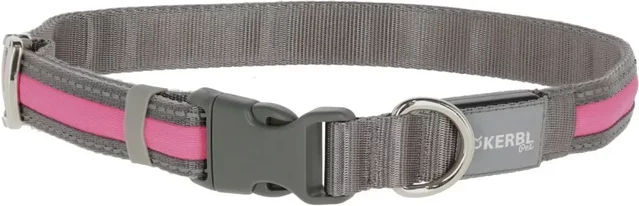 Kerbl Pet Light & Reflex LED-Halsband für Hunde wasserabweisend mit USB-Akkuladung in Pink oder Grau – Bild 1 von 1