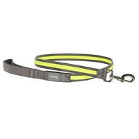 Produktbild von Kerbl Pet Light & Reflex Set aus Leuchthalsband und Leine für Hunde, wasserabweisend und wiederaufladbar, Gelb/Grau - 120 cm