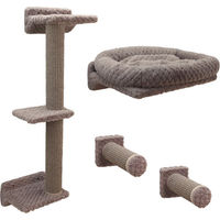 Produktbild von Kerbl Pet Monte Alpi Katzen Kletterwand und Kratzsäule Set aus 4 Teilen in Grau und Beige
