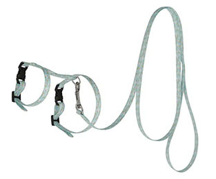 Produktbild von Kerbl Pet Nagergeschirr mit 120cm Leine aus Polyester in Blau Bunt Größe S - 120 cm
