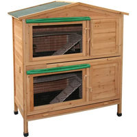 Produktbild von Kerbl Pet Nagerhaus Appartement aus Holz für Kaninchen und Meerschweinchen mit wetterfestem Dach und ausziehbarer Wanne 118 x 61 x 130 cm
