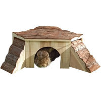 Produktbild von Kerbl Pet Nagerhaus Nature aus Naturholz für Kaninchen und Meerschweinchen mit Rampen und Aussichtsplattform 37x37x16 cm - 1 Stk.