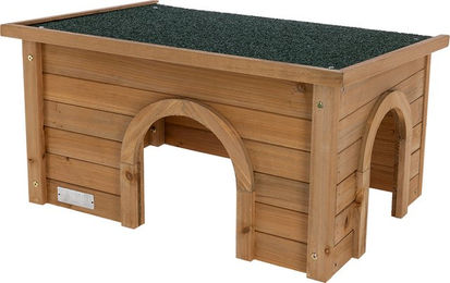 Kerbl Pet Nagerhaus XL aus Holz für Kaninchen und Meerschweinchen 59 x 39 x 30 cm Braun Beige – Bild 1 von 5