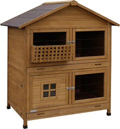 Produktbild von Kerbl Pet Nagerstall Südtirol aus Holz für Kaninchen und Meerschweinchen Braun L 125 x B 87 x H 142 cm