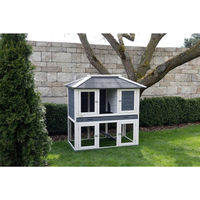 Produktbild von Kerbl Pet Nagerstall Villa aus Holz für Kaninchen mit Freilaufgehege 118x68x118 cm