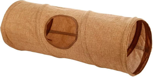 Kerbl Pet Nagertunnel aus Leinen für Kaninchen und Nagetiere Braun Ø 18 x 50 cm – Bild 1 von 7