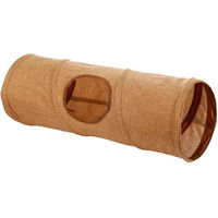 Produktbild von Kerbl Pet Nagertunnel aus Leinen für Kaninchen und Nagetiere Braun Ø 18 x 50 cm