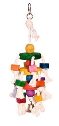 Produktbild von Kerbl Pet Papageienspielzeug mit Glocke aus Holz in Bunt und Braun