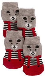 Kerbl Pet Pfotenschuhe Bruno Hundesocken Grau/Rot Größe M – Bild 1 von 5