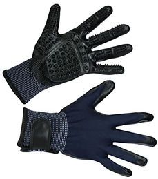 Produktbild von Kerbl Pet Putz- und Massagehandschuh aus Polyester Schwarz/Blau