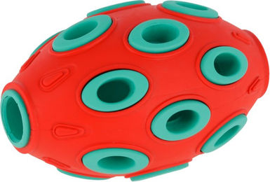 Kerbl Pet Rugby ToyFastic Hundespielzeug aus Gummi befüllbar rot/türkis – Bild 1 von 7