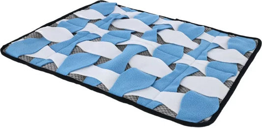 Kerbl Pet Schnüffelteppich Waffle aus Fleece für Hunde in Grau Weiß Blau 60x45cm – Bild 1 von 4