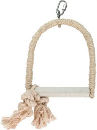 Produktbild von Kerbl Pet Sisalschaukel für Vögel und Papageien mit Kalksitzstange in Beige, 18 x 14 x 2 cm
