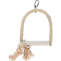 Produktbild von Kerbl Pet Sisalschaukel für Vögel und Papageien mit Kalksitzstange in Beige, 18 x 14 x 2 cm
