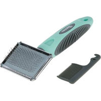 Produktbild von Kerbl Pet Softzupfbürste für alle Felltypen in Türkis und Grau 16 x 9 cm - 1 Stk.