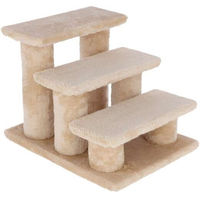 Produktbild von Kerbl Pet Tiertreppe Easy Climb 2.0 Aufstiegshilfe für Hunde und Katzen mit Plüschbezug Beige 45x35x34cm