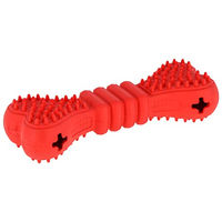 Produktbild von Kerbl Pet ToyFastic Intelligenzspielzeug Knochen aus Gummi rot für erwachsene Hunde