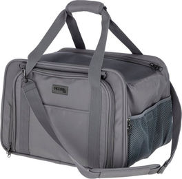 Kerbl Pet Tragetasche Vacation Transportbox für kleine Hunde und Katzen mit Terrassenerweiterung grau 40 x 30 x 27 cm – Bild 1 von 7