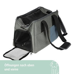Kerbl Pet Transportbox Vacation für Hunde und Katzen aus Oxford-Gewebe Grau Blau – Bild 1 von 10