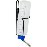 Produktbild von Kerbl Pet Trinkflasche mit Metallhalter für Kaninchen und Meerschweinchen 250ml Weiß Transparent