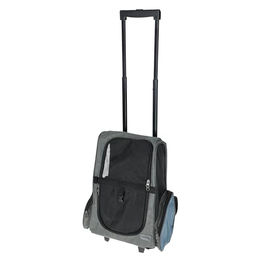 Kerbl Pet Trolley Vacation Transportbox für kleine Hunde und Katzen aus wasserabweisendem Oxford-Gewebe Grau Blau 41x26x55cm – Bild 1 von 13