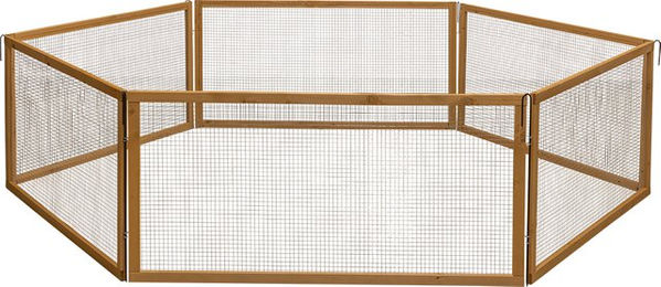 Kerbl Pet Vario Freigehege aus Holz für Kaninchen und Meerschweinchen Braun 120 x 120 x 59 cm wasserabweisend – Bild 1 von 12
