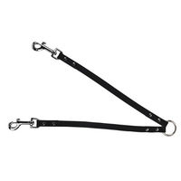 Produktbild von Kerbl Pet Vegas Doppelleine aus Leder für zwei Hunde Schwarz 30cm - 30 cm