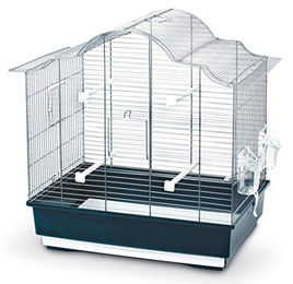 Kerbl Pet Vogelkäfig Sophia für Agaporniden in Blau mit Edelstahl-Elementen – Bild 1 von 2