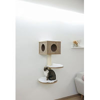 Produktbild von Kerbl Pet Wandkratzbaum Dinari Light aus Holz für Katzen in Braun und Weiß 45x45x106cm