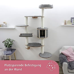 Kerbl Pet Wandkratzbaum Dolomit Tofana XL für Katzen Grau mit Sisalsäulen 70x45x185cm – Bild 1 von 9